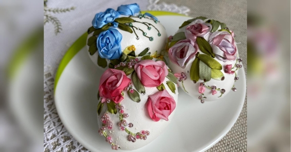 «Вишивка на яєчній шкаралупі — філігранна робота»: майстриня Валентина Матвєєва про секрети створення великоднього декору - INFBusiness
