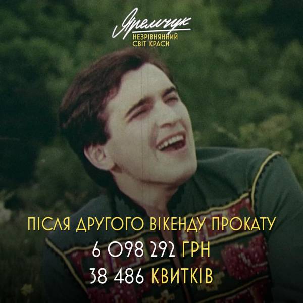 Касові збори фільму «Яремчук: Незрівнянний світ краси» вже перетнули позначку шість мільйонів гривень - INFBusiness