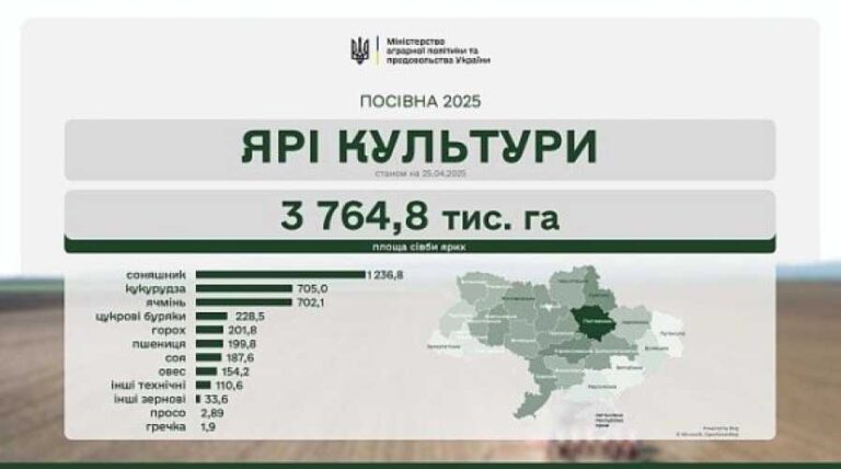 Яра посівна 2025: посіяно 2 млн га ярих зернових та зернобобових - INFBusiness