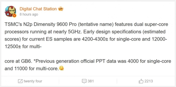 Dimensity 9600 Pro потужніший за A19 Pro та Snapdragon 8 Elite Gen 5 4