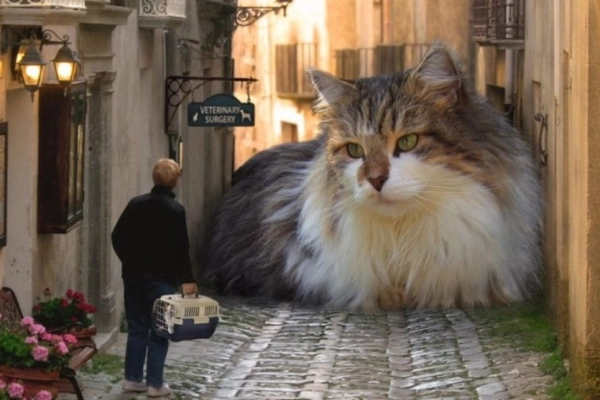 Гігантський “Кетзілла” оживив мем в аеропорту Гонконга