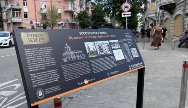 ЧАС НОВИН в Україні 29 У Києві встановили інформаційний стенд про зруйновану Воскресенську церкву на…