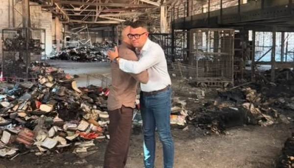 Литовський міністр культури оцінив масштаби руйнувань на харківському книжковому складі