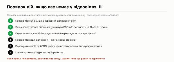 Laravel-проєкт: чому SPA досі бачать пошуковики, а ChatGPT — ні 13