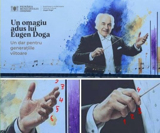 Штучний інтелект спотворив образ композитора Доги на банерах Кишинева