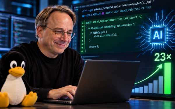 Торвальдс впровадив ШІ-патч, що пришвидшив ядро Linux удесятеро 4